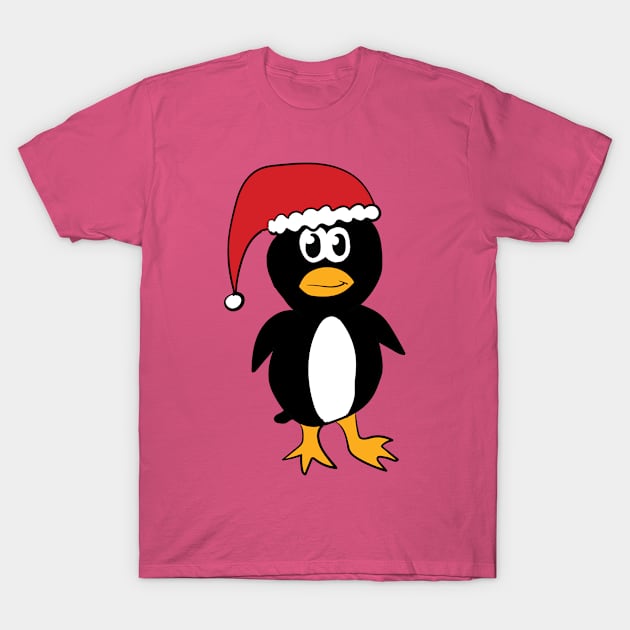 Santa Hat Penguin T-Shirt by Eric03091978